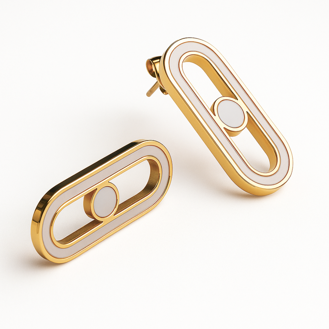 Alaska | 18K Gold Plated Uno Geometric Ball Waterproof Stud Earrings