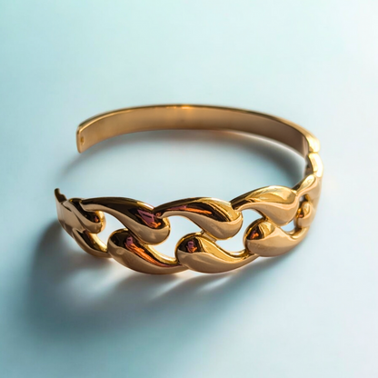 Olivia | Gold-Plated Hollow Waterdrop Cuff Bracelet Bangle