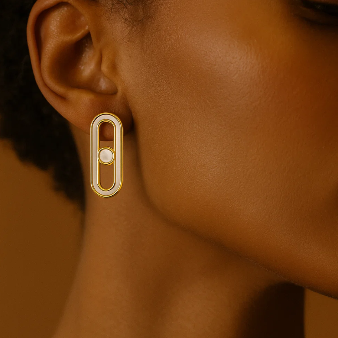 Alaska | 18K Gold Plated Uno Geometric Ball Waterproof Stud Earrings