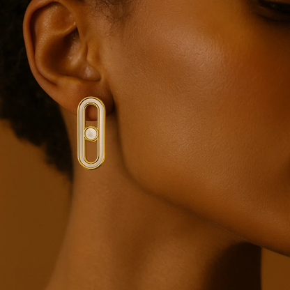 Alaska | 18K Gold Plated Uno Geometric Ball Waterproof Stud Earrings