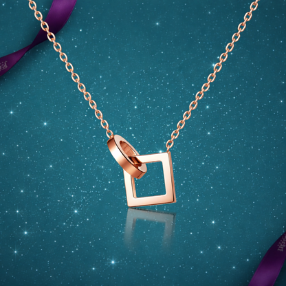 Zefira | Gold Plated Double Interlocking Circle & Square