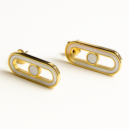 Alaska | 18K Gold Plated Uno Geometric Ball Waterproof Stud Earrings