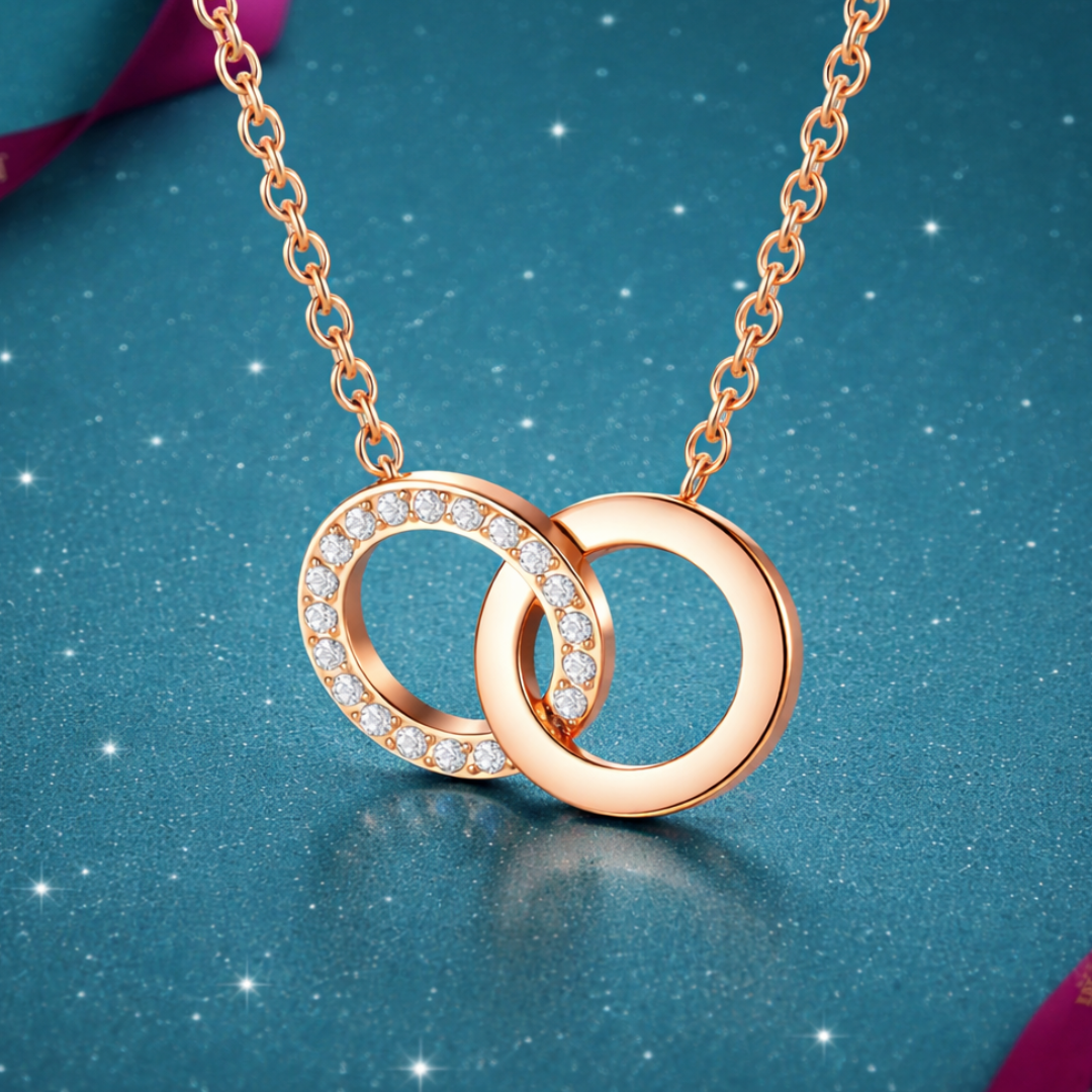 Leila | Gold Plated Double Interlocking Circles