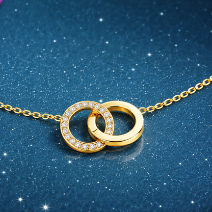 Leila | Gold Plated Double Interlocking Circles