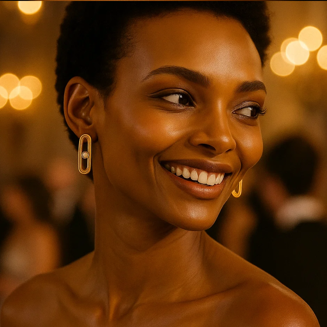 Alaska | 18K Gold Plated Uno Geometric Ball Waterproof Stud Earrings