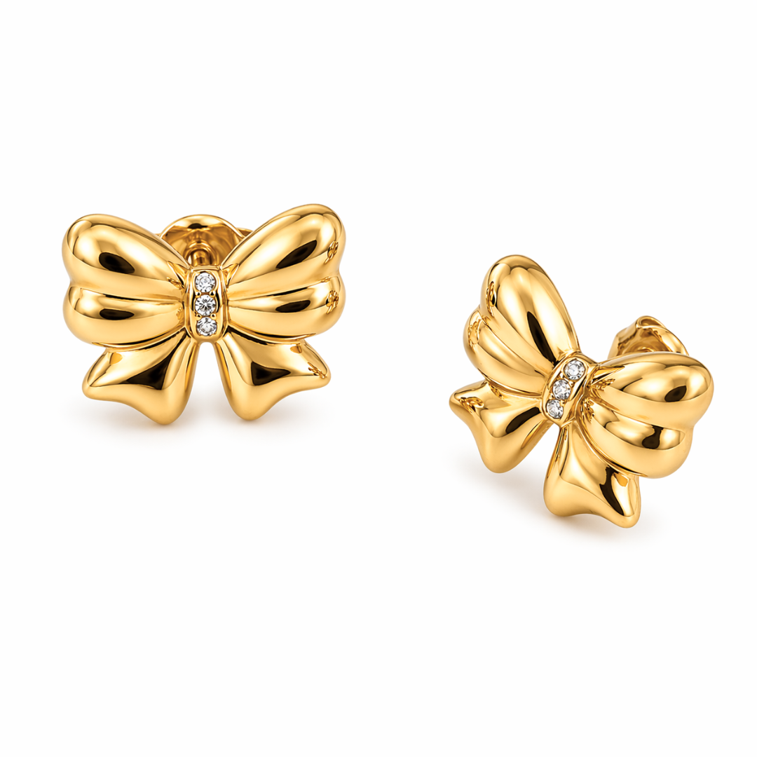 Aurora | Gold Plated Bow Stud Earrings