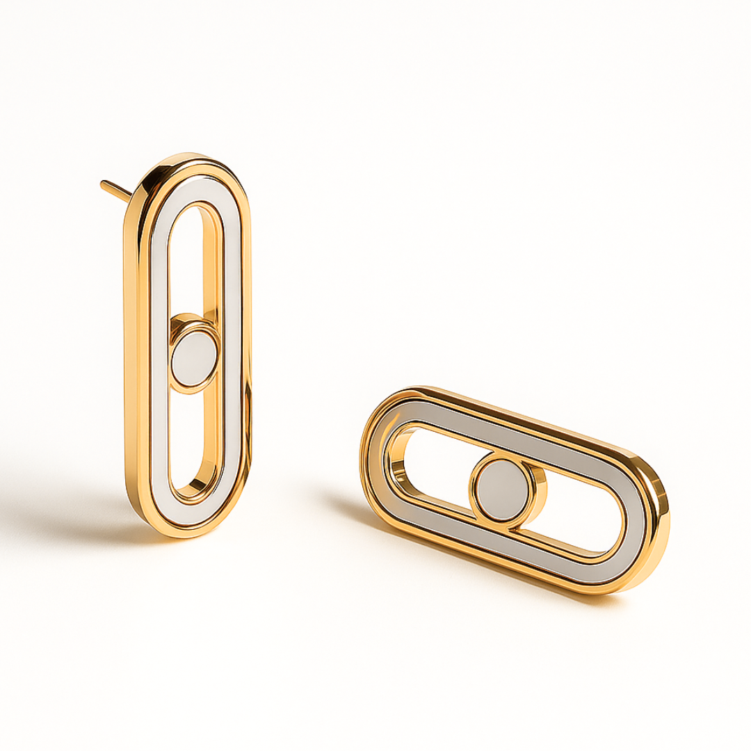 Alaska | 18K Gold Plated Uno Geometric Ball Waterproof Stud Earrings