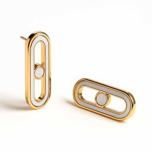 Alaska | 18K Gold Plated Uno Geometric Ball Waterproof Stud Earrings