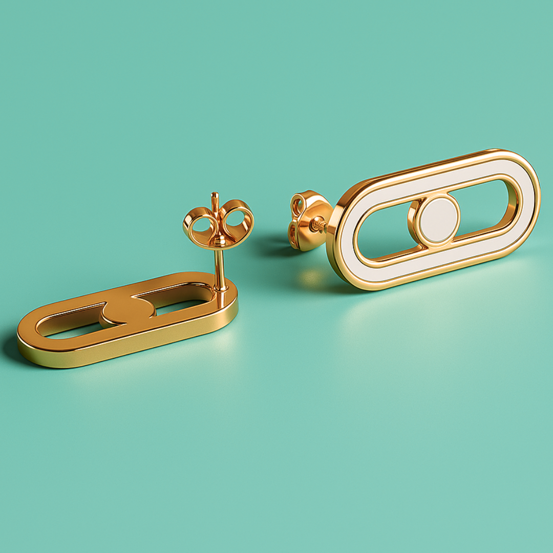 Alaska | 18K Gold Plated Uno Geometric Ball Waterproof Stud Earrings