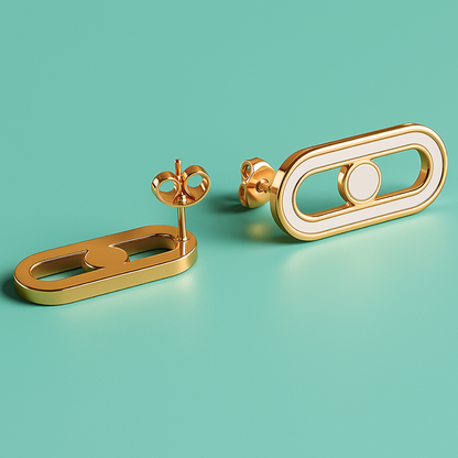 Alaska | 18K Gold Plated Uno Geometric Ball Waterproof Stud Earrings