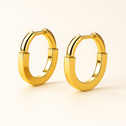 Hala | Gold Plated Lock Hoop Earrings