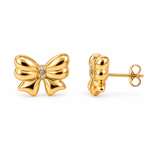 Aurora | Gold Plated Bow Stud Earrings