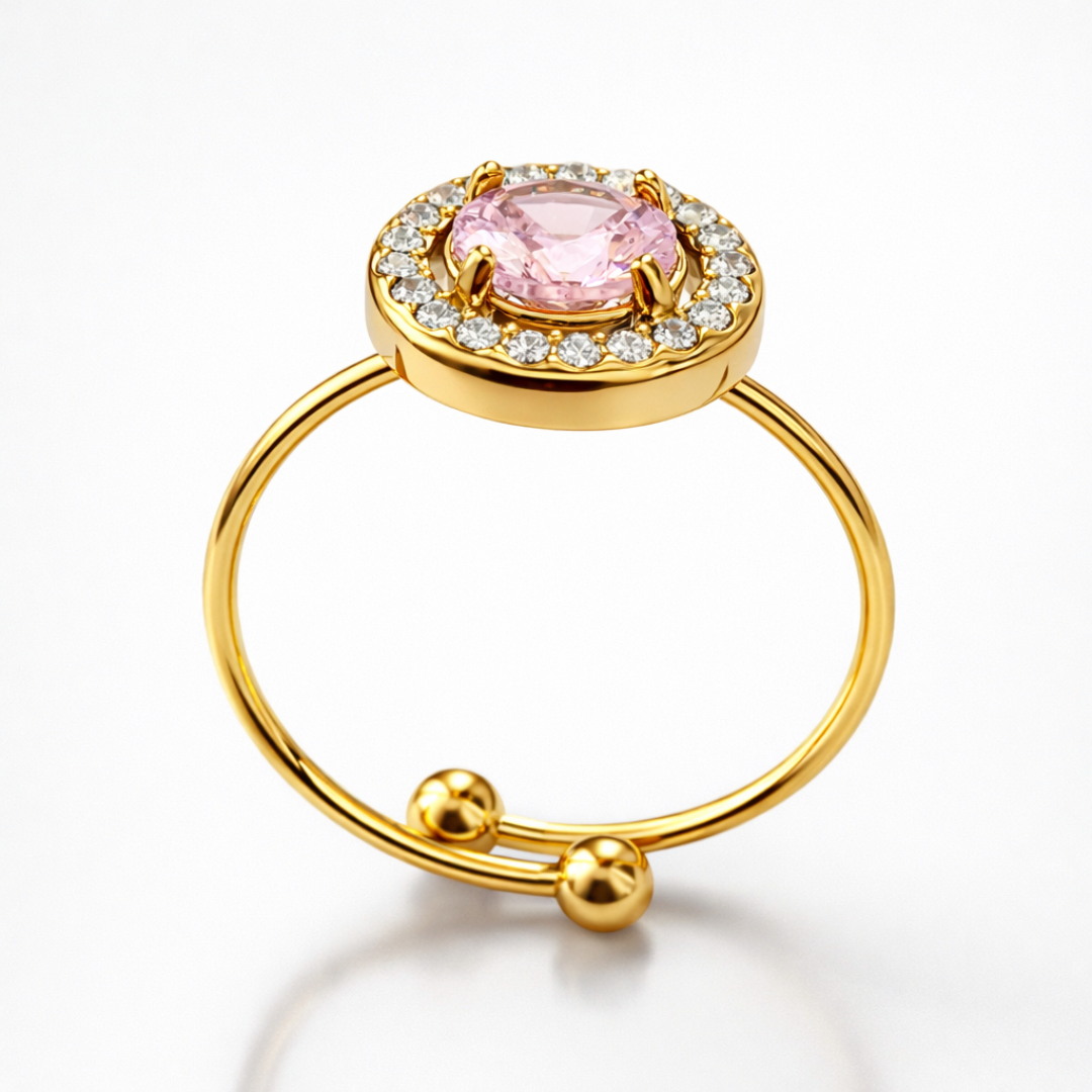 Meritt | Gold Plated Solitaire Faceted Zircon Ring