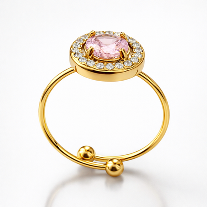 Meritt | Gold Plated Solitaire Faceted Zircon Ring