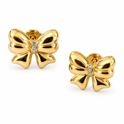 Aurora | Gold Plated Bow Stud Earrings