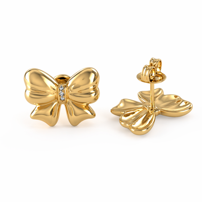 Aurora | Gold Plated Bow Stud Earrings