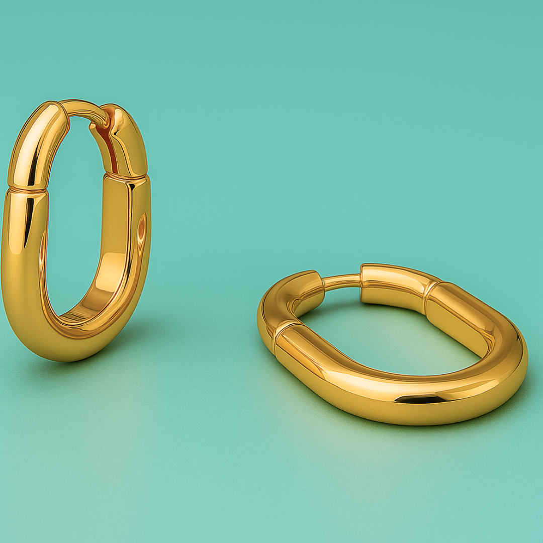 Hala | Gold Plated Lock Hoop Earrings