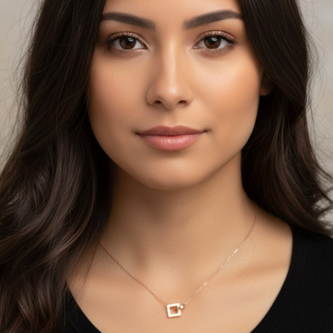 Zefira | Gold Plated Double Interlocking Circle & Square