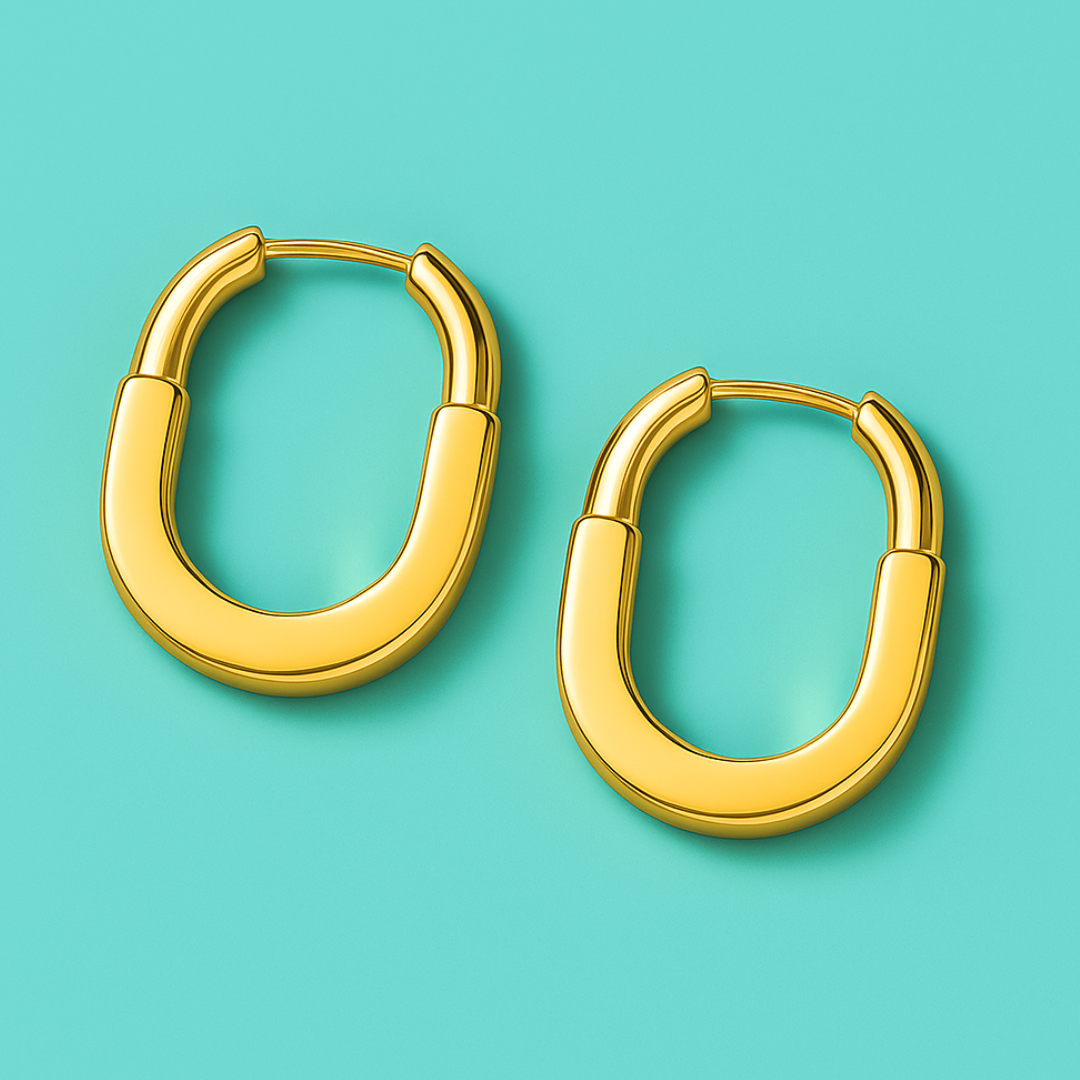 Hala | Gold Plated Lock Hoop Earrings