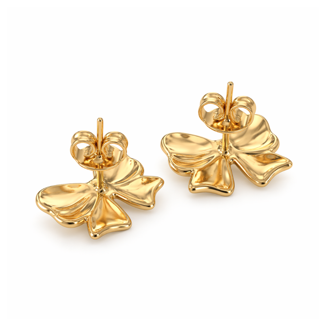 Aurora | Gold Plated Bow Stud Earrings