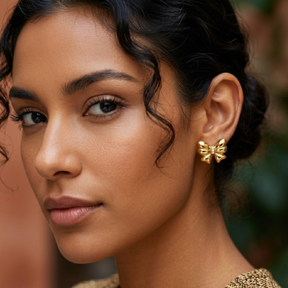 Aurora | Gold Plated Bow Stud Earrings