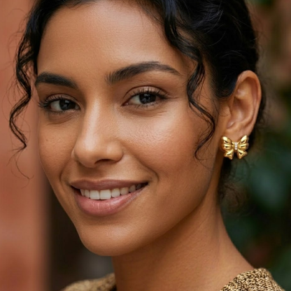 Aurora | Gold Plated Bow Stud Earrings