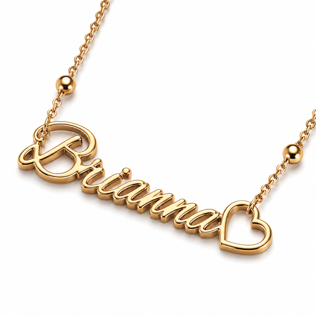 Deema | Gold Plated Personalised Heart Necklace