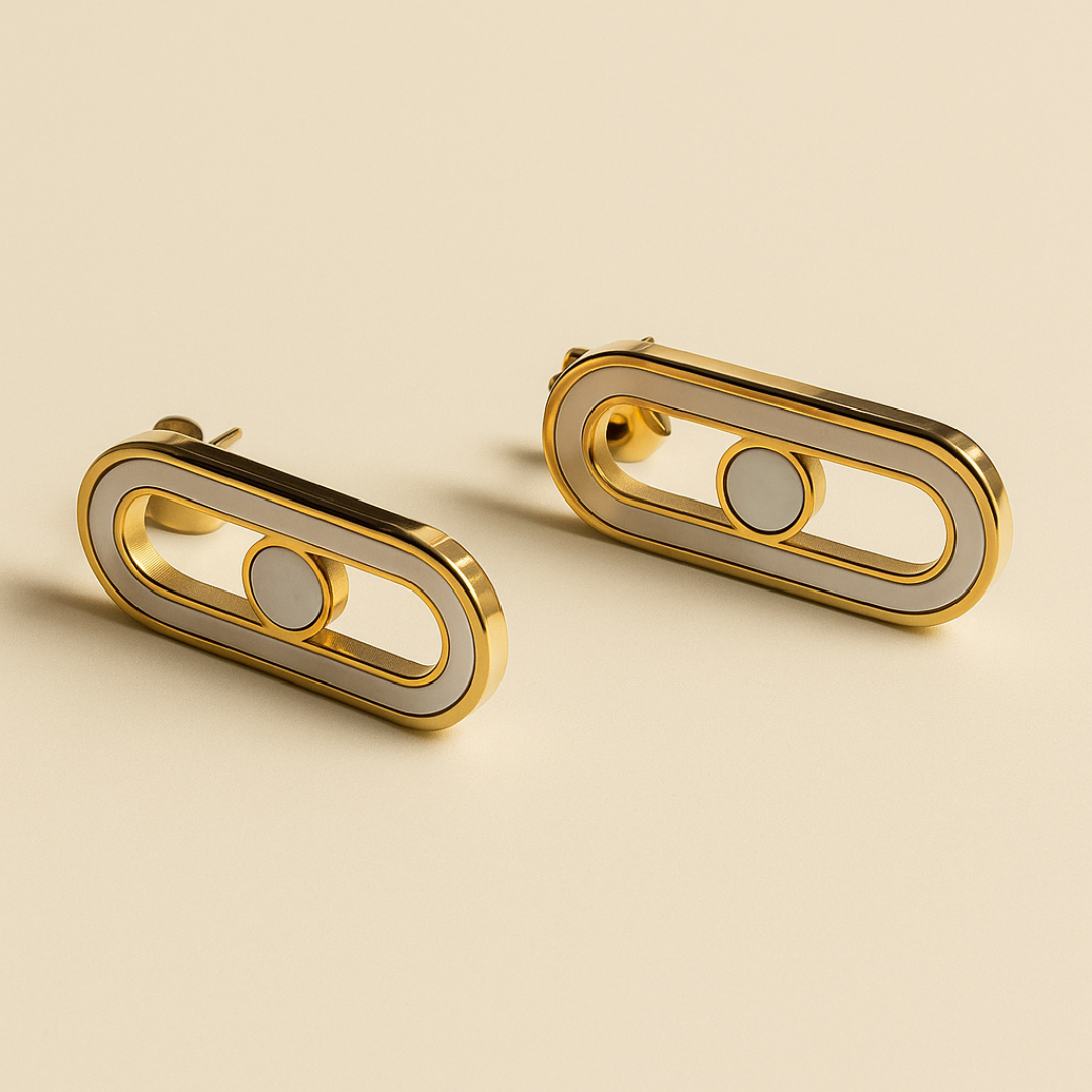 Alaska | 18K Gold Plated Uno Geometric Ball Waterproof Stud Earrings