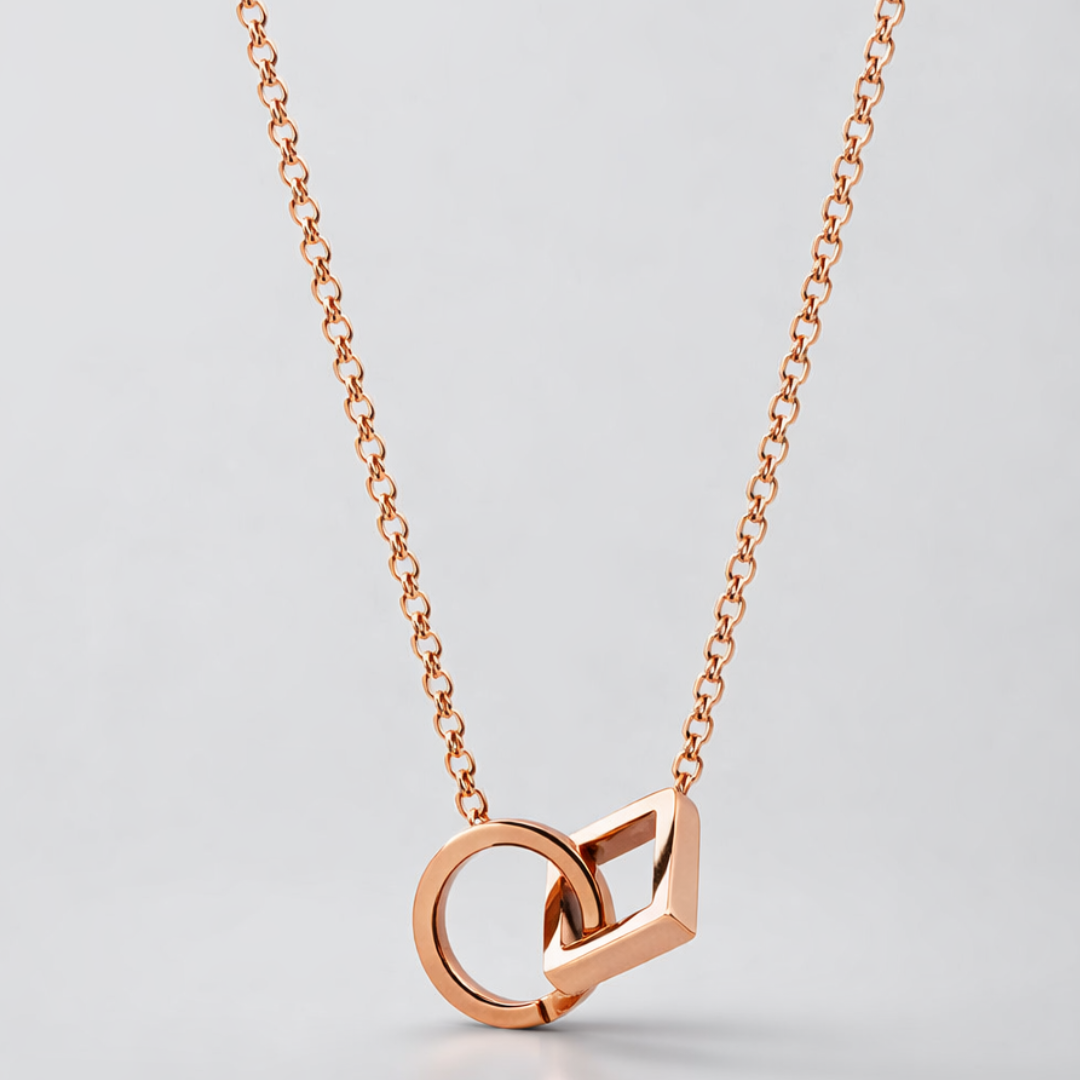 Zefira | Gold Plated Double Interlocking Circle & Square