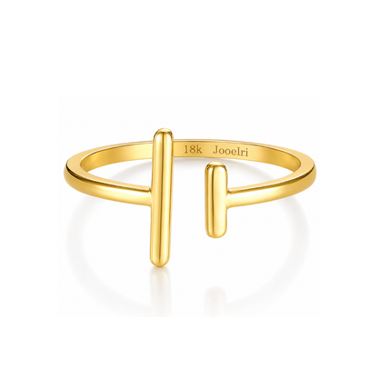 Aurelle | Gold Plated Noble T-Bar Ring