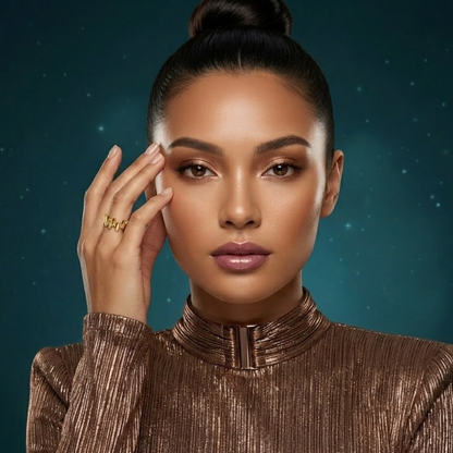 Ava | Gold Plated Modern Fluid Open Cuff Ring