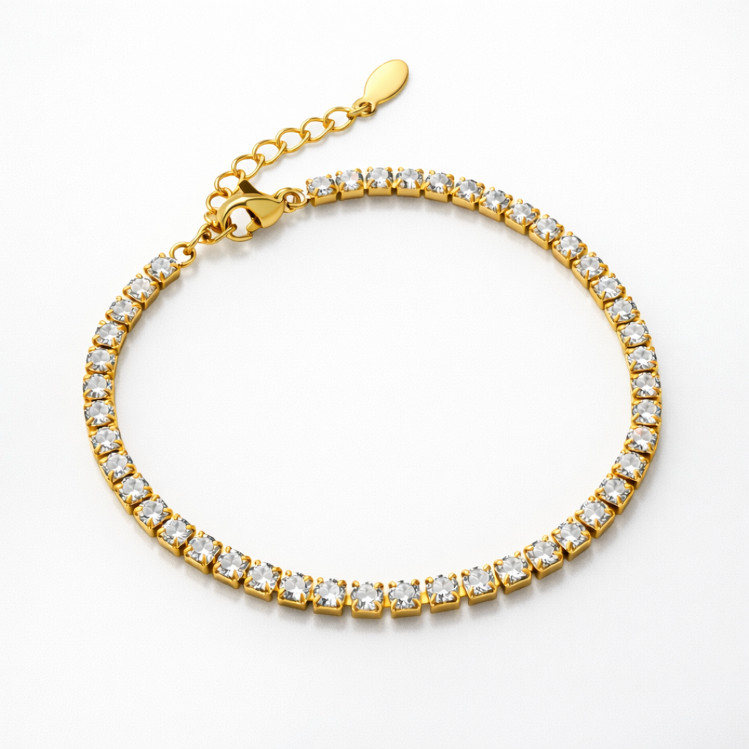 Dana | Gold Plated Lux Tennis Bracelet
