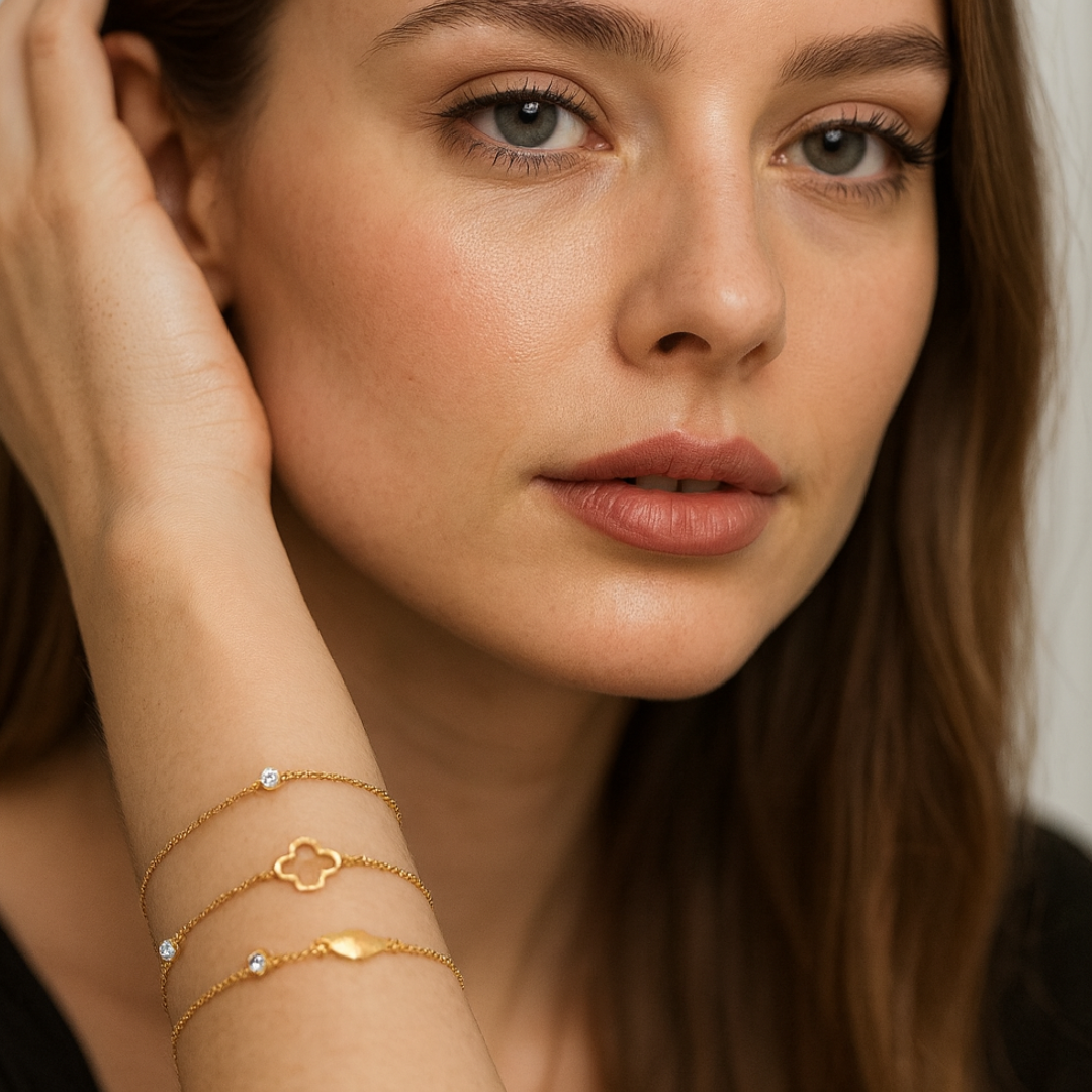 Gifting Set - Gold (18K) Plated Four-Leaf Clover Necklace and Bracelet