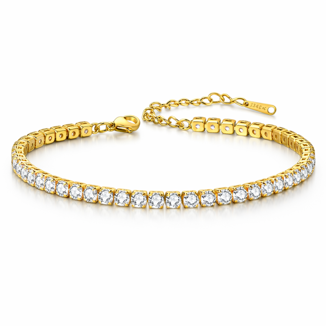 Dana | Gold Plated Lux Tennis Bracelet