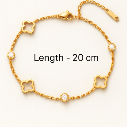 Gifting Set - Gold (18K) Plated Four-Leaf Clover Necklace and Bracelet