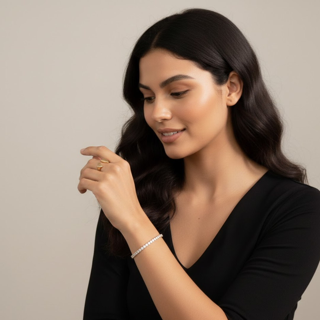 Dana | Gold Plated Lux Tennis Bracelet