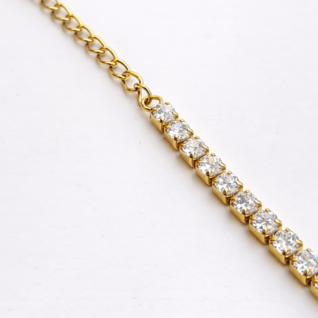 Dana | Gold Plated Lux Tennis Bracelet