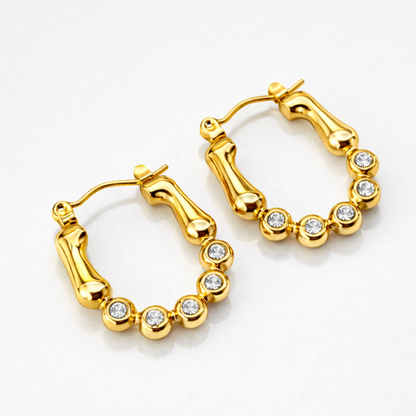 Ashley | Gold Plated Tennis Hoops