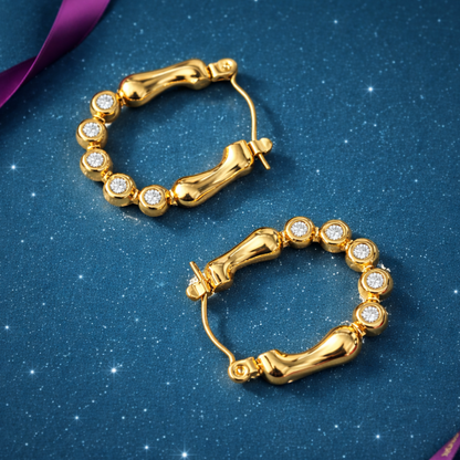 Ashley | Gold Plated Tennis Hoops