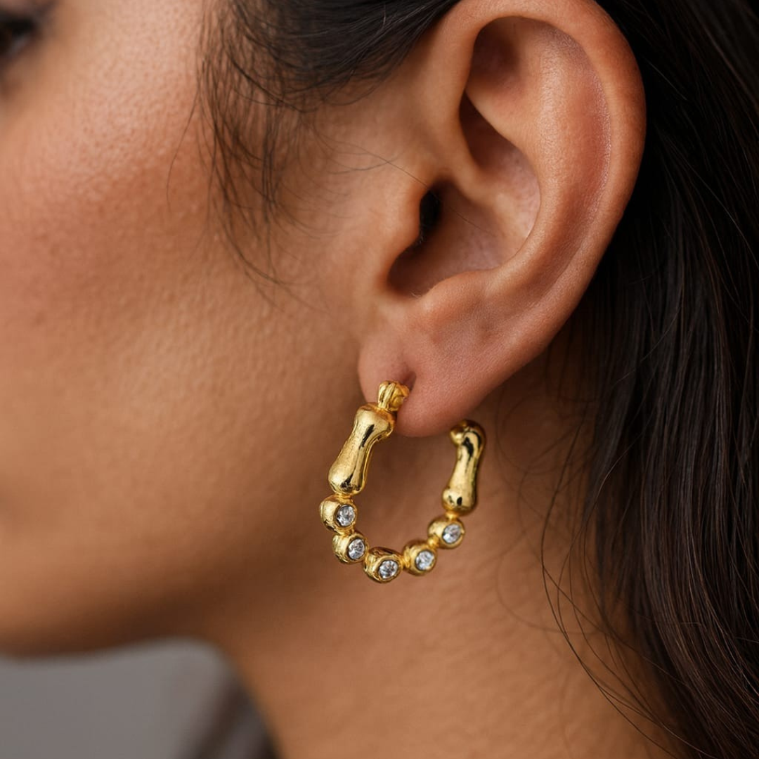 Ashley | Gold Plated Tennis Hoops