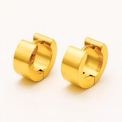 Ivy | 18K Gold Plated Thick Cuff Huggie Hoop Waterproof Earrings