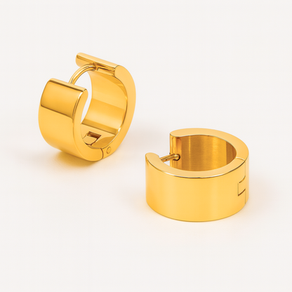 Ivy | 18K Gold Plated Thick Cuff Huggie Hoop Waterproof Earrings