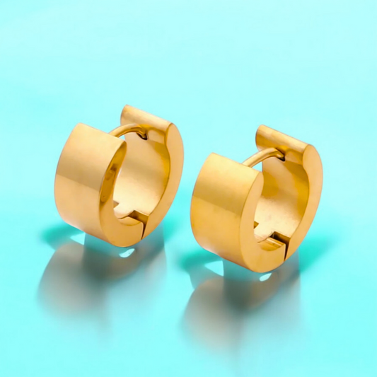 Ivy | Gold Plated Thick Cuff Huggie Hoops Earrings
