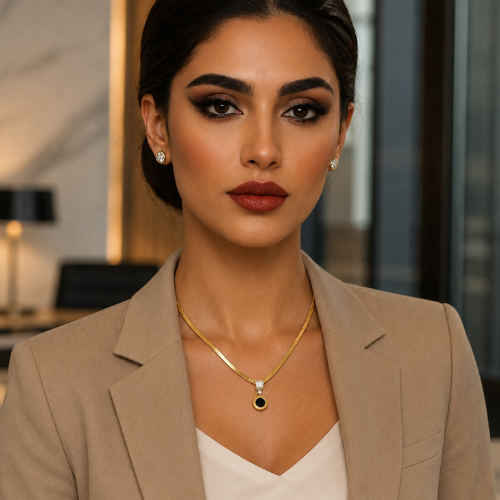 Alarice | Gold Plated Roman Numerals Pendant Necklace
