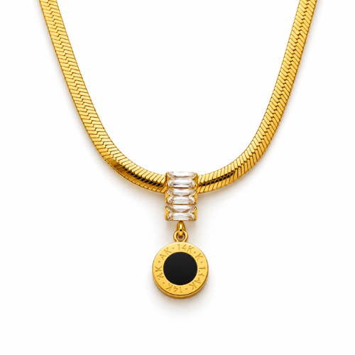 Alarice | Gold Plated Roman Numerals Pendant Necklace