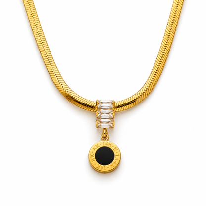 Alarice | Gold Plated Roman Numerals Pendant Necklace