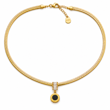 Alarice | Gold Plated Roman Numerals Pendant Necklace