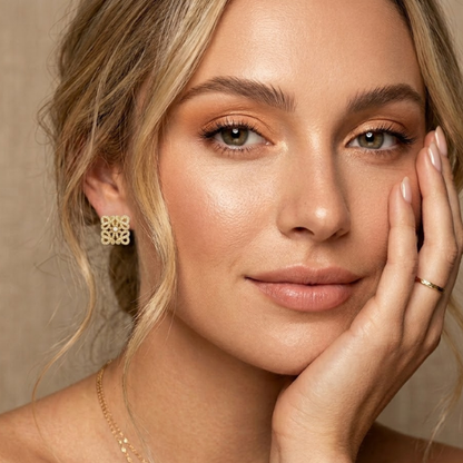 Tavia | Gold Plated Aurielle Pavé Stud Earrings