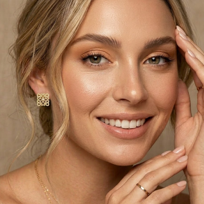 Tavia | Gold Plated Aurielle Pavé Stud Earrings