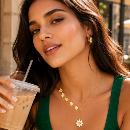 Daisy | Gold Plated Fiorella Drop Necklace